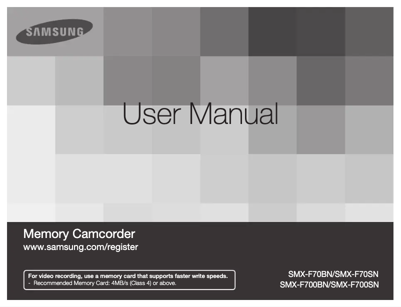 Página 1 del manual Manual de usuario Samsung SMX-F70BD