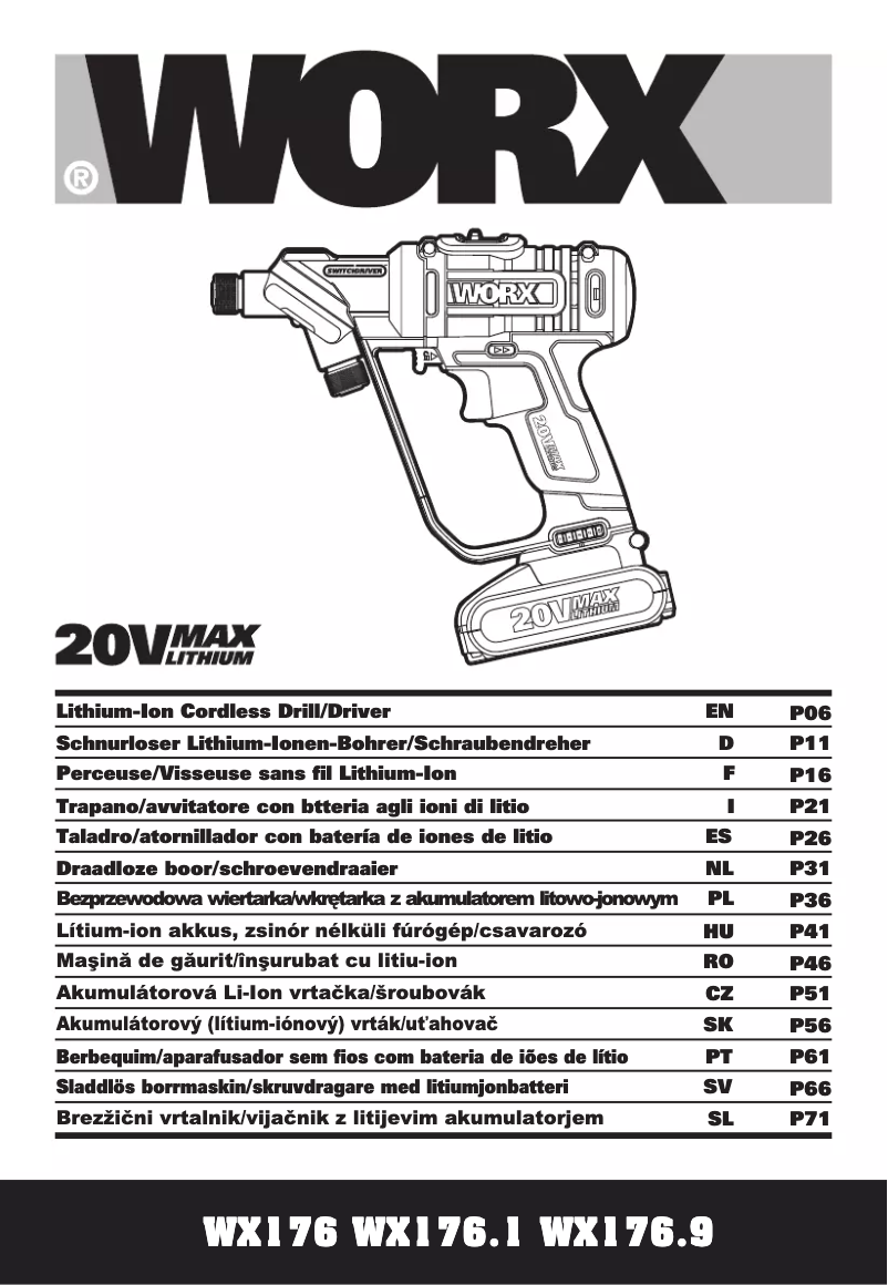Página 1 del manual Manual de usuario Worx WX176.1