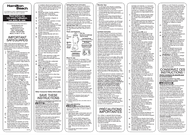 Imagen de la primera página del manual del dispositivo 50190F