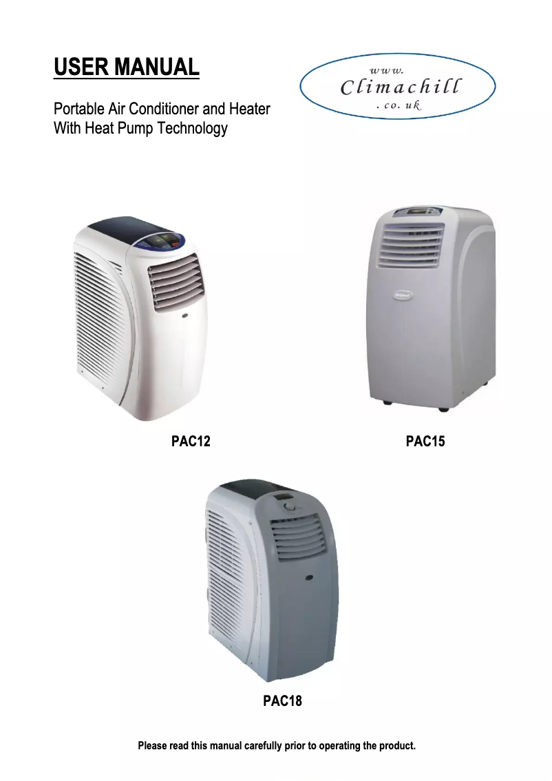 Página 1 del manual Manual de usuario Climachill PAC15