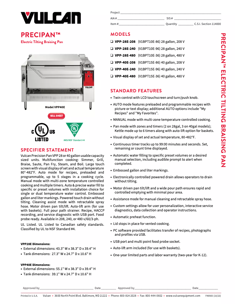Imagen de la primera página del manual del dispositivo VPP40