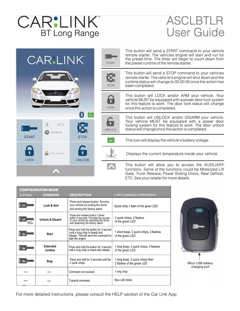 Página 1 del manual Manual de usuario audiovox Code Alarm ASCLBTLR Carlink