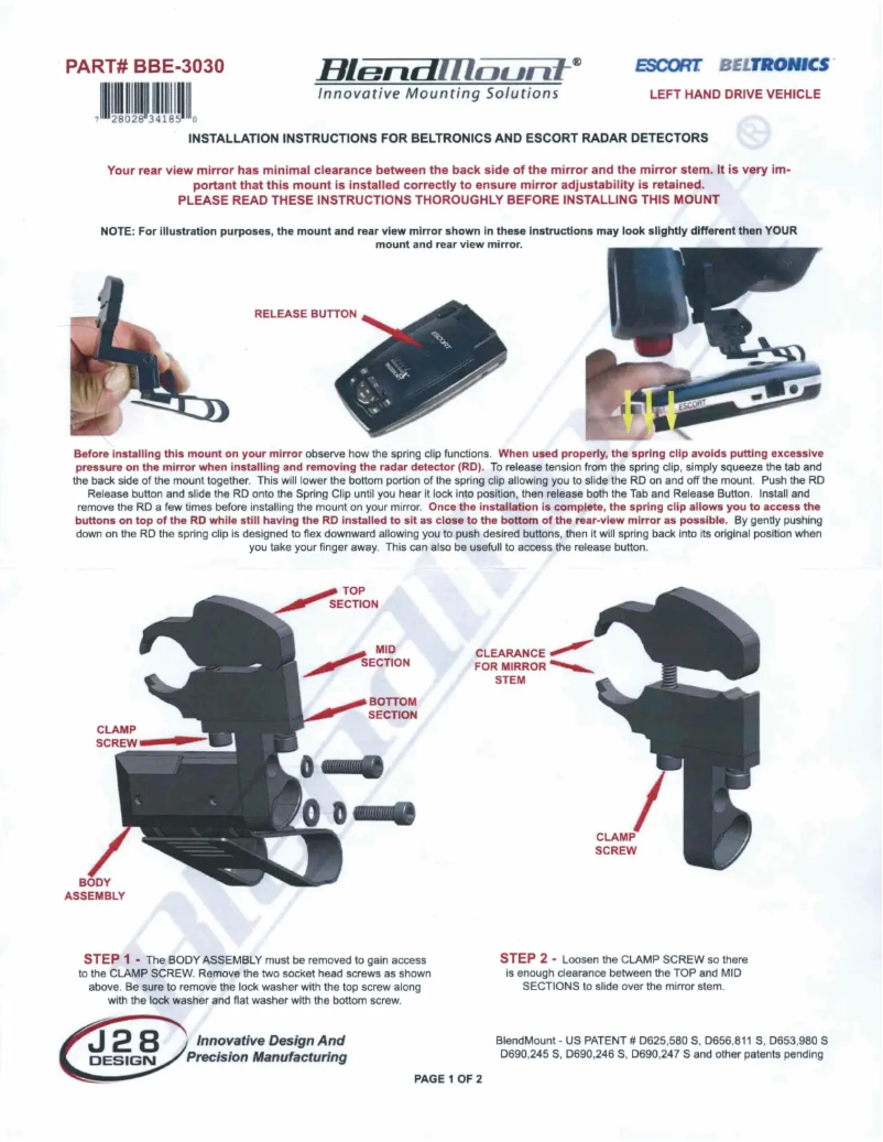 Imagen de la primera página del manual del dispositivo BBE-3030