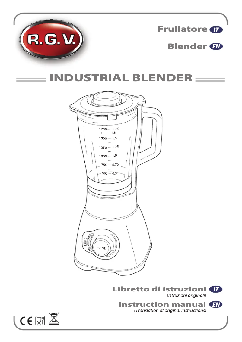 Imagen de la primera página del manual del dispositivo Industrial Blender
