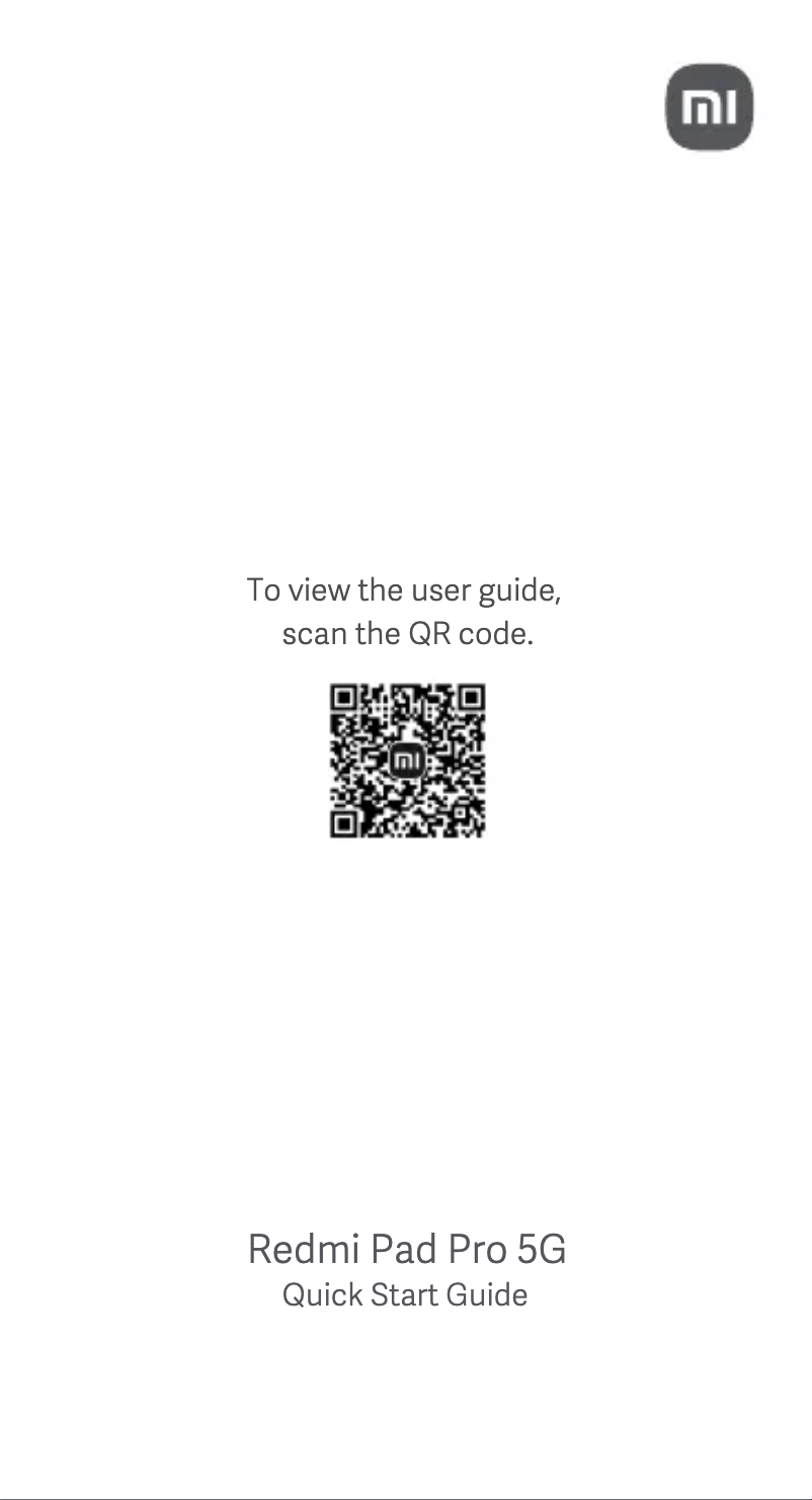 Imagen de la primera página del manual del dispositivo Redmi Pad Pro