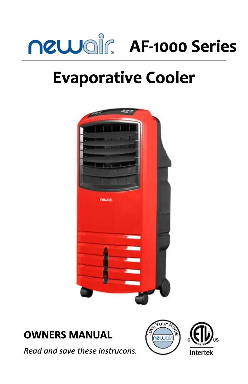 Página 1 del manual Manual de usuario NewAir AF-1000W