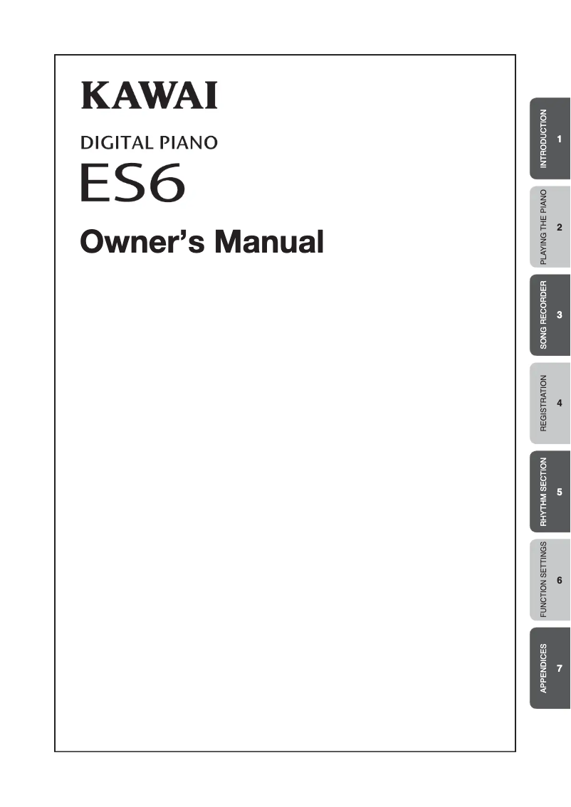 Página 1 del manual Manual de usuario Kawai ES6