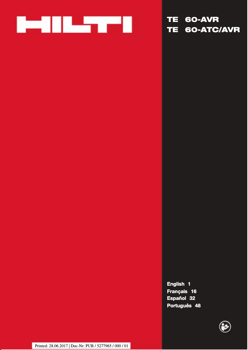 Página 1 del manual Manual de usuario Hilti TE 60-AVR