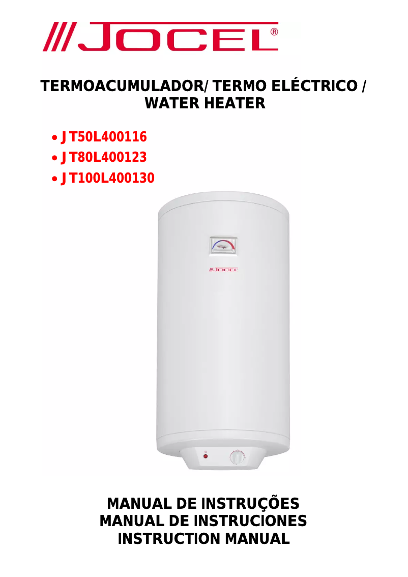 Página 1 del manual Manual de usuario Jocel JT80L400123