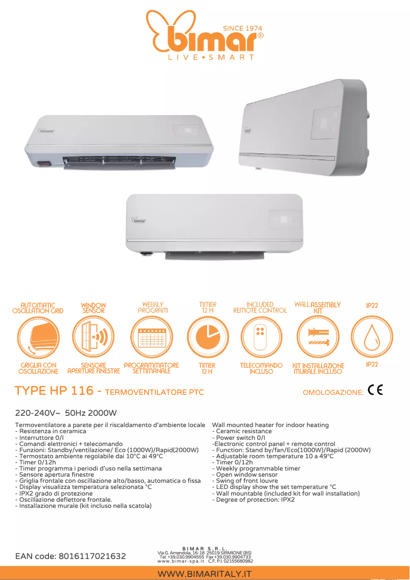 Imagen de la primera página del manual del dispositivo HP116