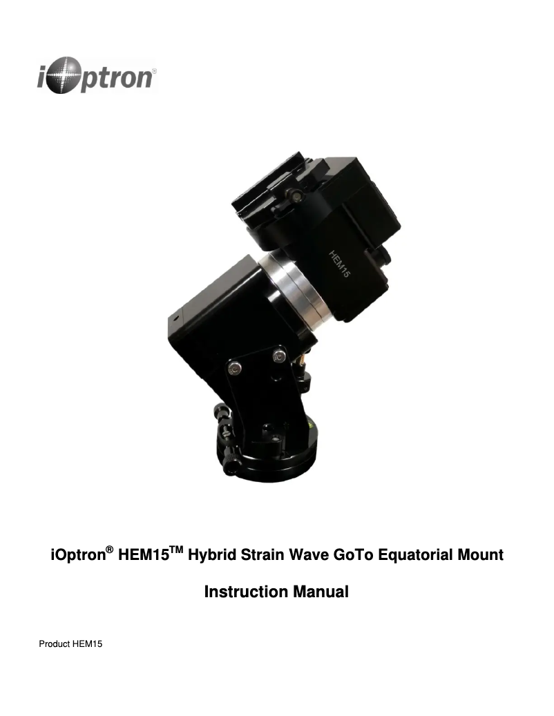 Página 1 del manual Manual de usuario iOptron HEM15