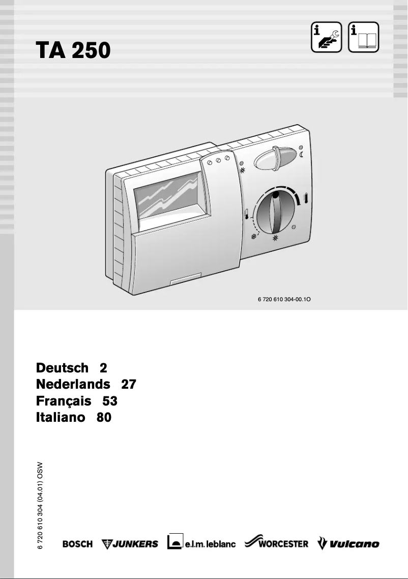 Imagen de la primera página del manual del dispositivo TA 250