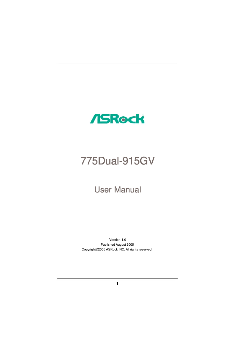 Página 1 del manual Manual de usuario Asrock 775Dual-915GV