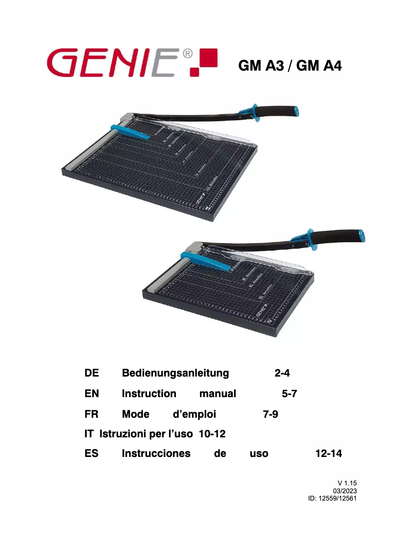 Página nº 1 - Manual de usuario Genie GM A3