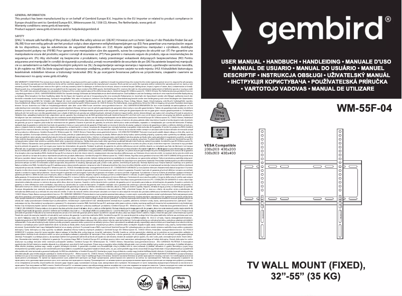 Imagen de la primera página del manual del dispositivo WM-55F-04