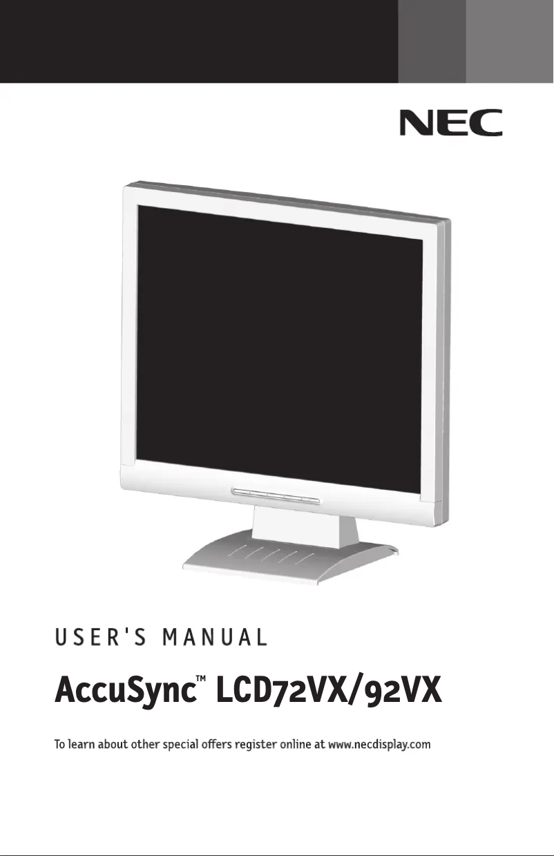 Imagen de la primera página del manual del dispositivo AccuSync LCD92VXM