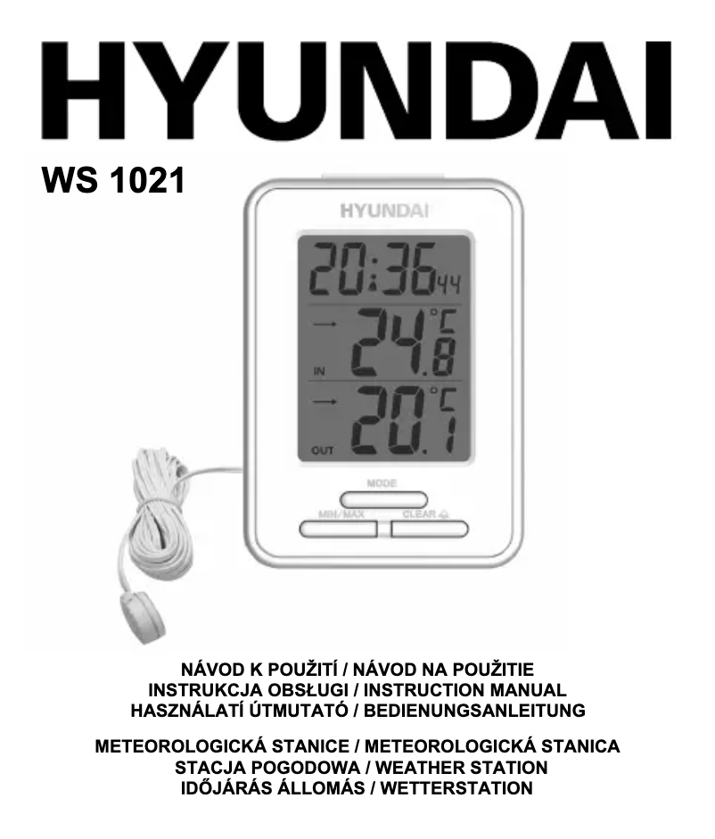 Página nº 1 - Manual de usuario Hyundai WS 1021