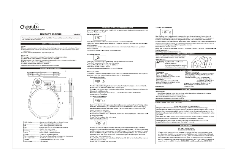 Imagen de la primera página del manual del dispositivo DP-950