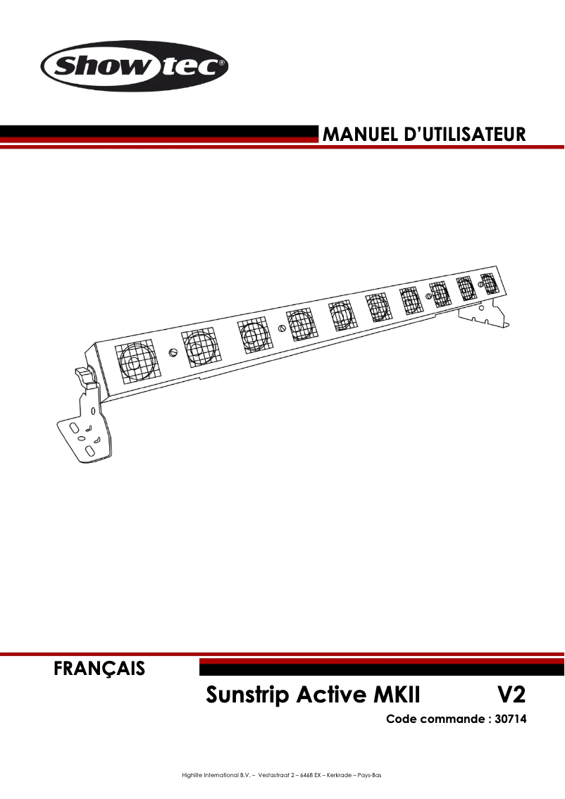Imagen de la primera página del manual del dispositivo Sunstrip Active MKII