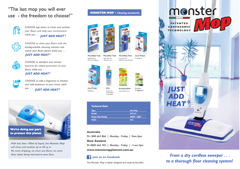 Imagen de la primera página del manual del dispositivo Monster Mop