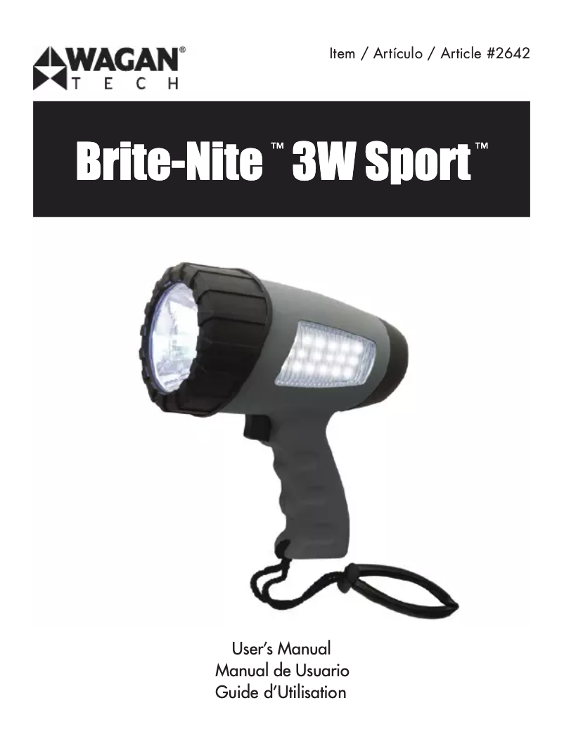 Página nº 1 - Manual de usuario WAGAN Brite‑Nite 3W Sport