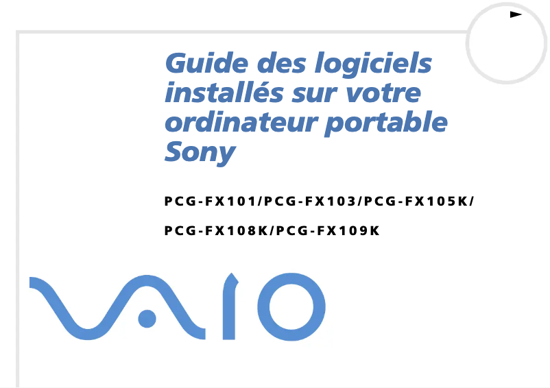 Imagen de la primera página del manual del dispositivo Vaio PCG-FX101