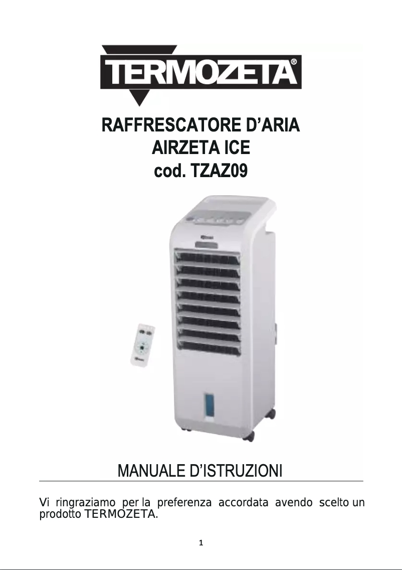Página 1 del manual Manual de usuario Termozeta AirZeta Ice TZAZ09