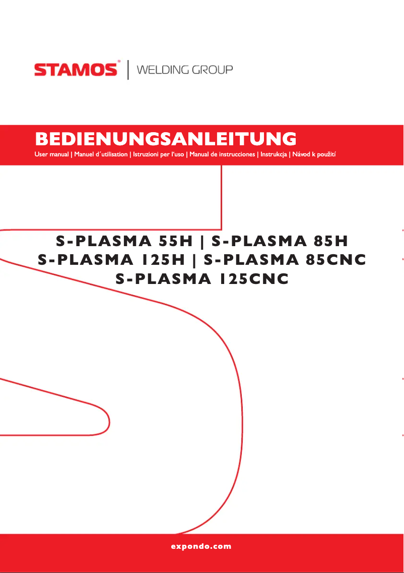 Imagen de la primera página del manual del dispositivo S-PLASMA 125CNC