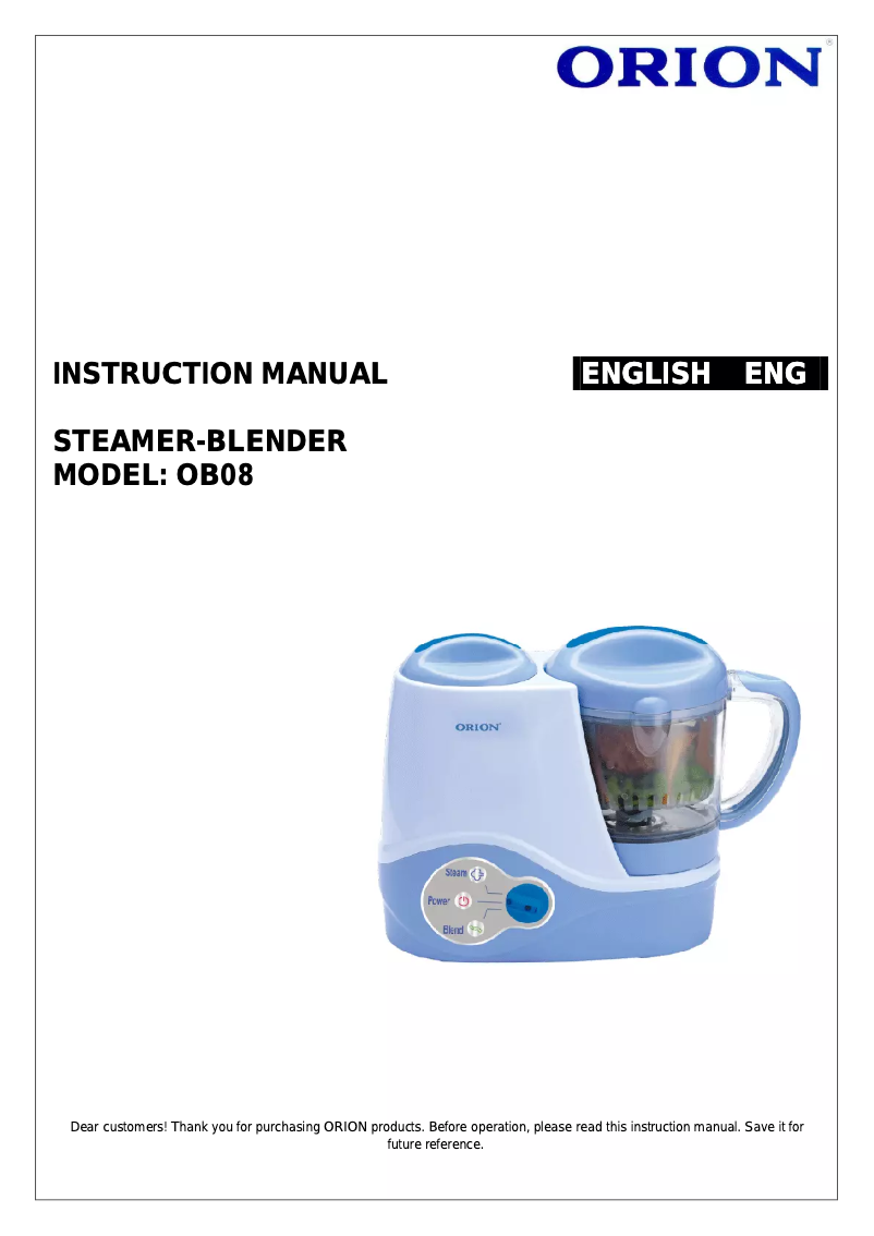 Imagen de la primera página del manual del dispositivo OB08