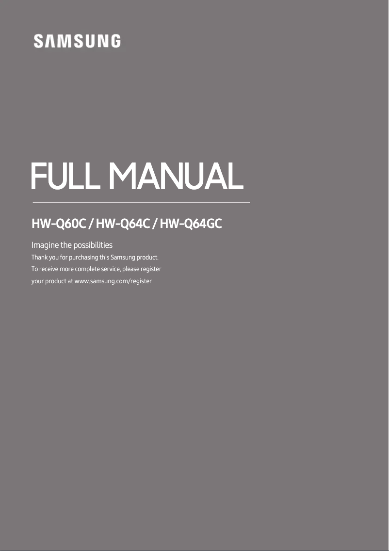 Imagen de la primera página del manual del dispositivo HW-Q60C