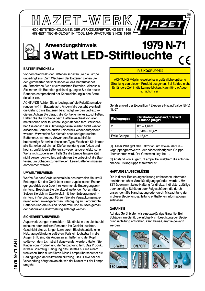 Imagen de la primera página del manual del dispositivo 1979N-71