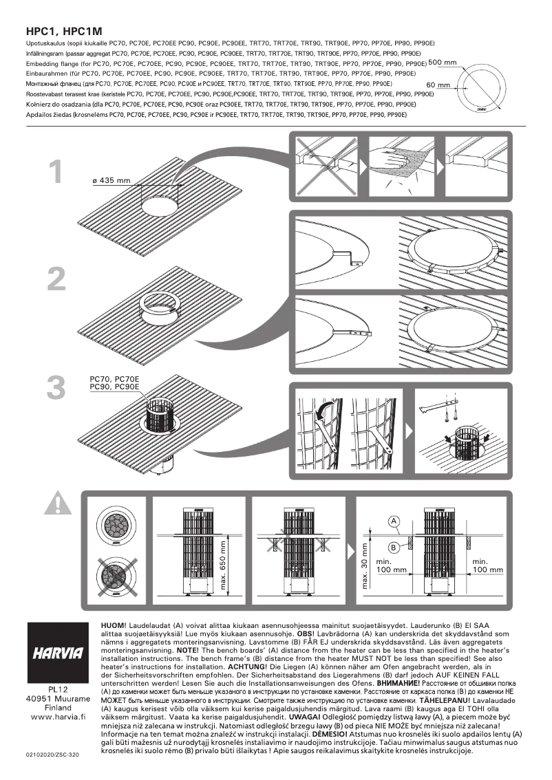 Página 1 del manual Manual de usuario Harvia Cilindro HPC1
