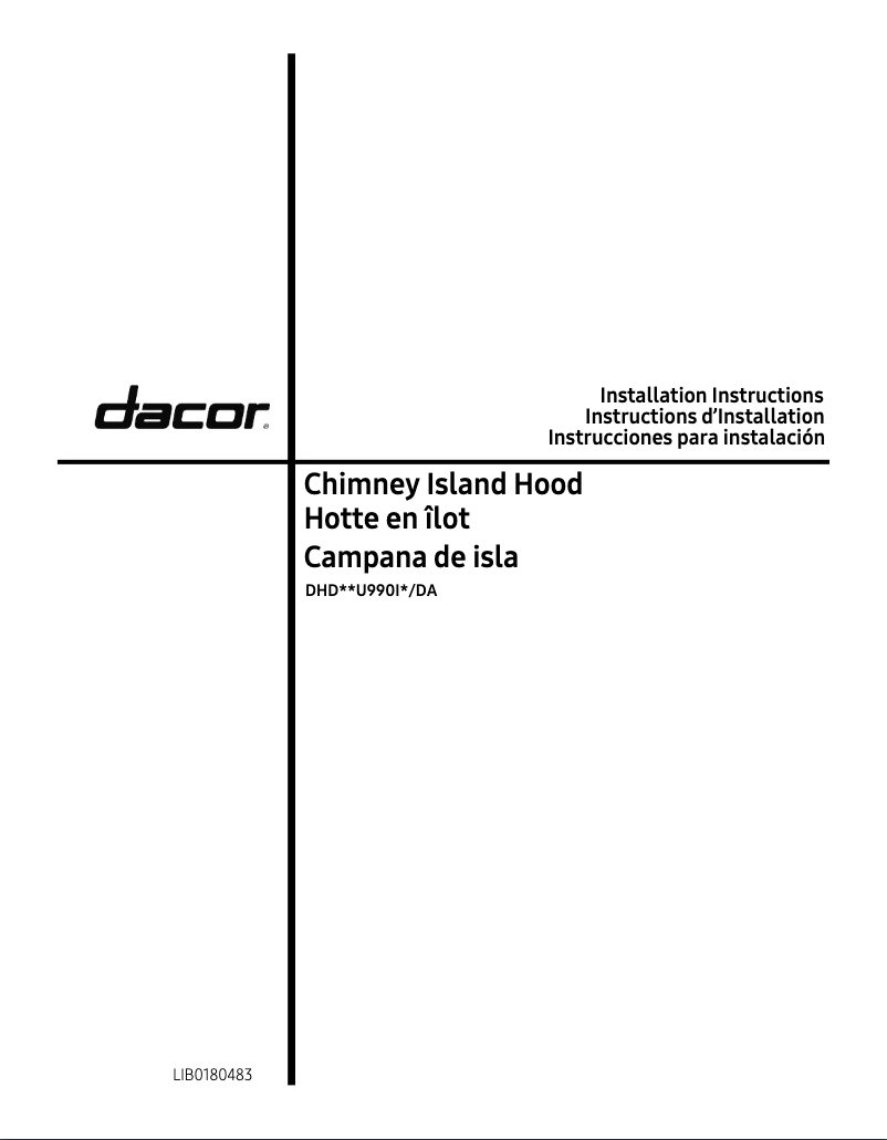 Página 1 del manual Guía de instalación Dacor DHD54U990IM