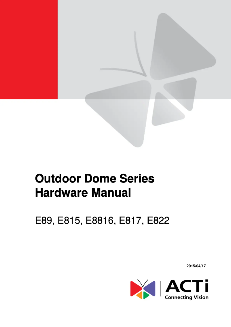 Página 1 del manual Manual de usuario ACTi E822