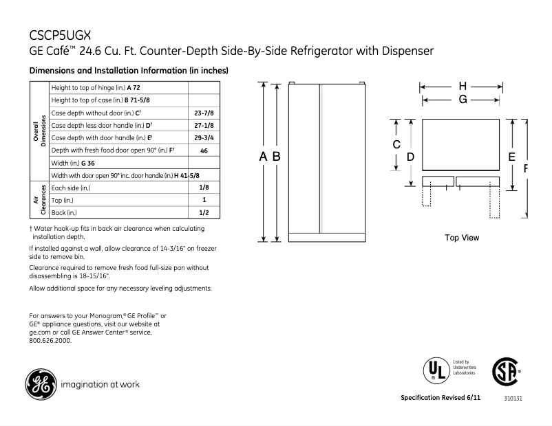 Imagen de la primera página del manual del dispositivo CSCP5UGXSS