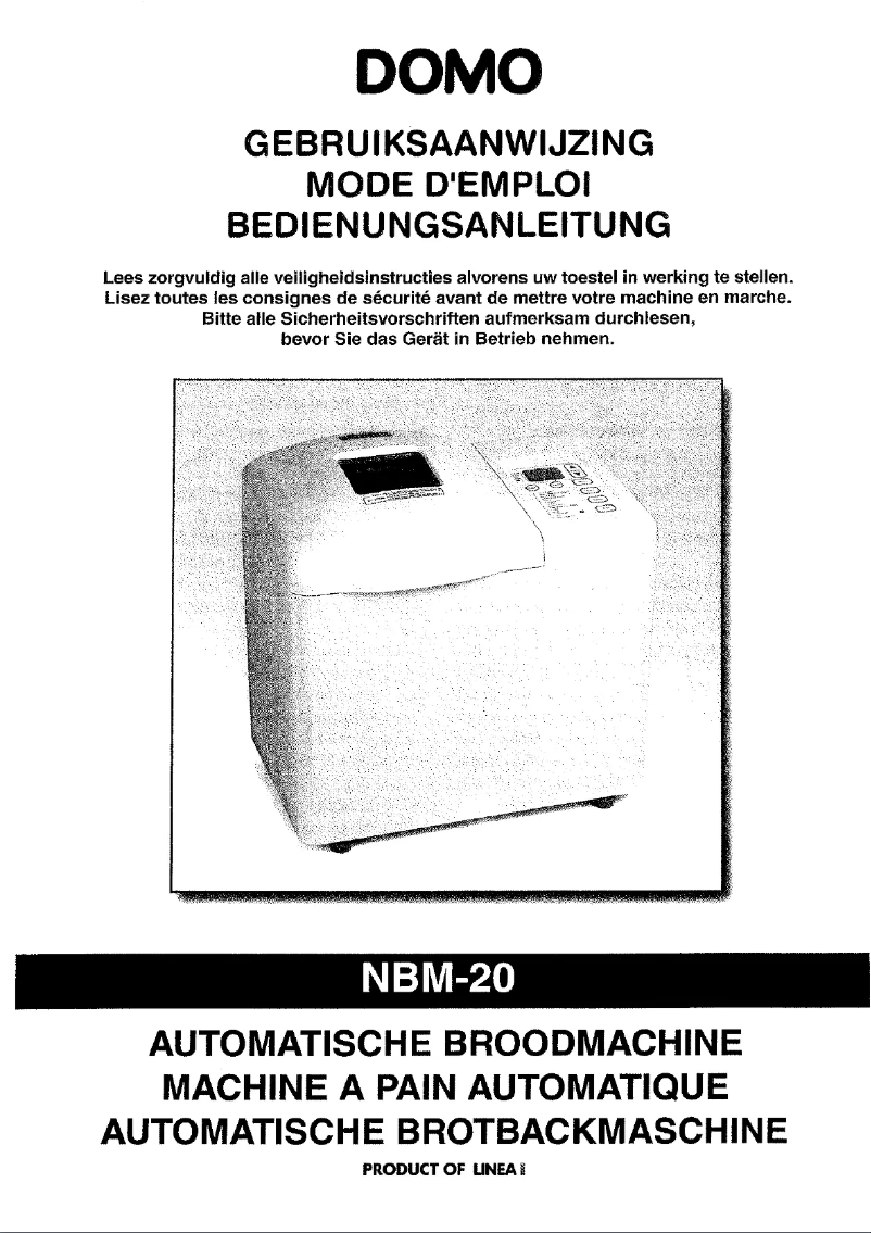 Imagen de la primera página del manual del dispositivo NBM-20D