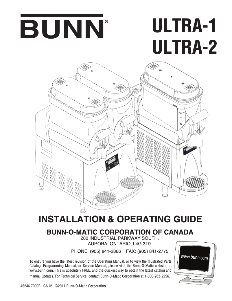 Página 1 del manual Manual de usuario Bunn Ultra-2