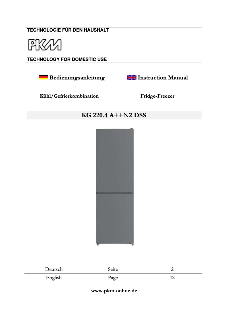 Imagen de la primera página del manual del dispositivo KG220.4A++N2 DSS