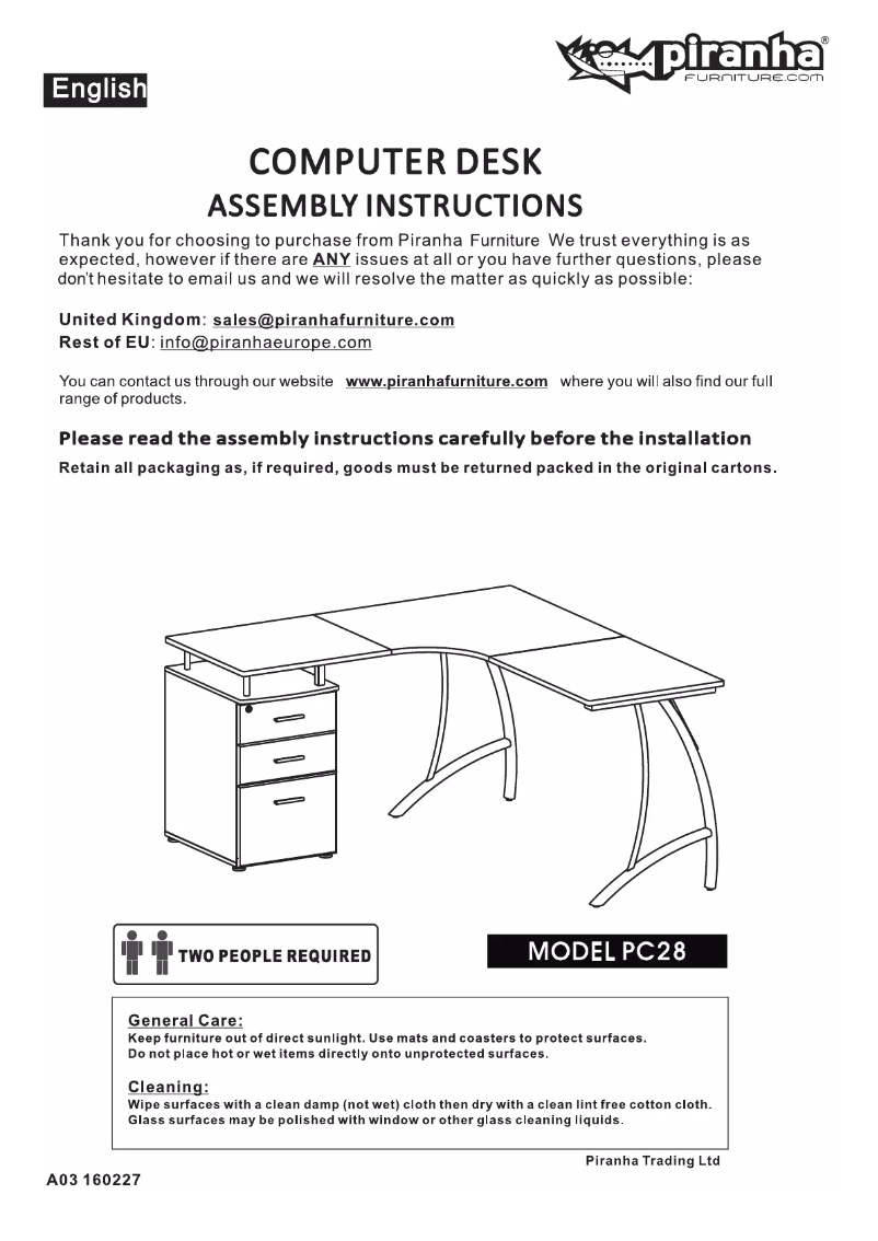 Página nº 1 - Manual de usuario Piranha PC28