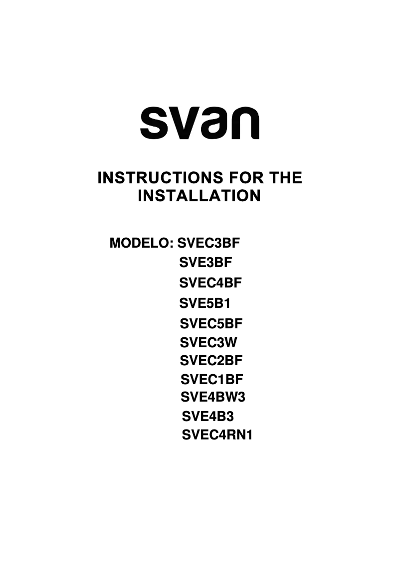 Página 1 del manual Manual de usuario SVAN SVEC3W