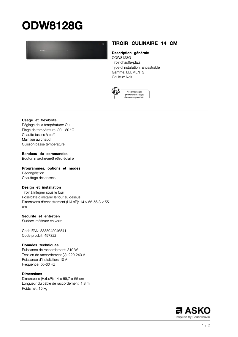 Imagen de la primera página del manual del dispositivo ODW8128G