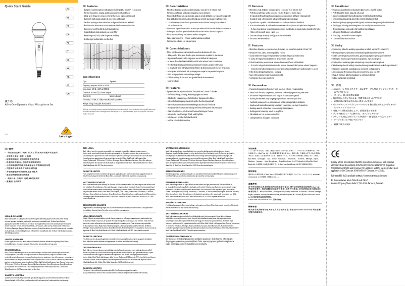 Imagen de la primera página del manual del dispositivo BC110