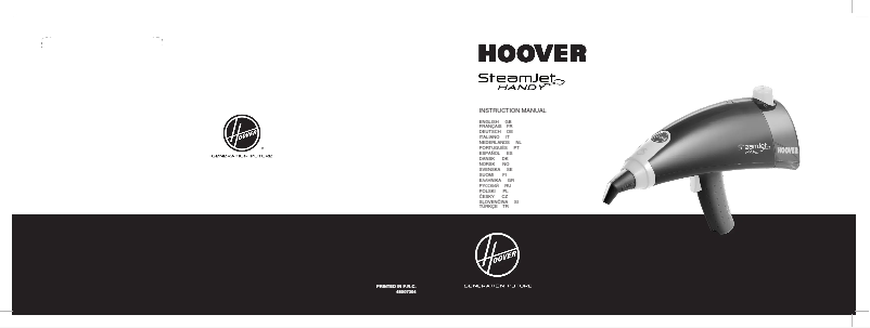 Página 1 del manual Manual de usuario Hoover SteamJet Handy SSNHB 1300