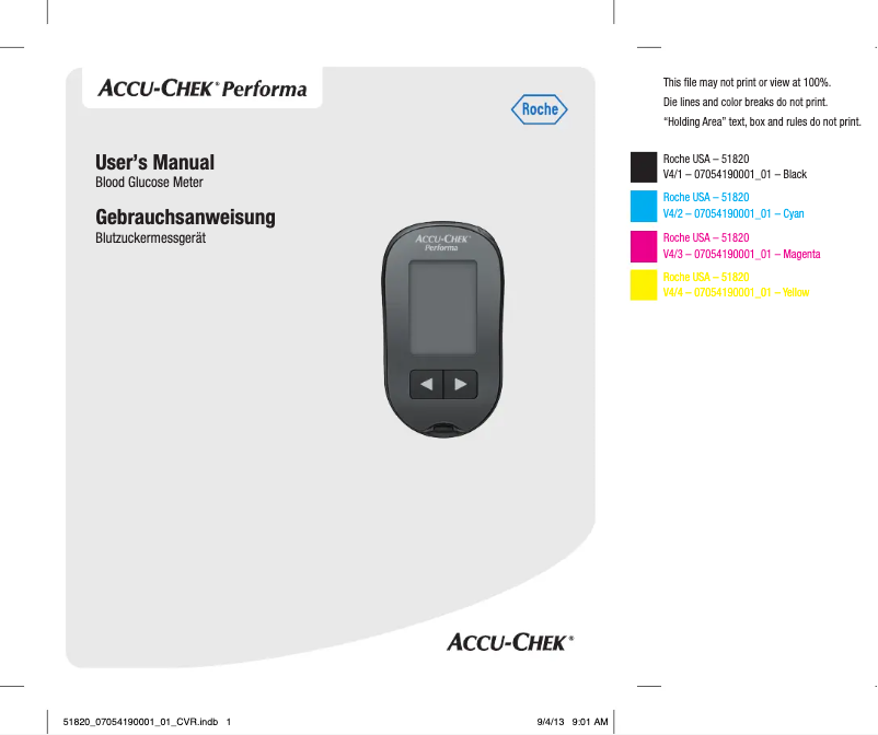 Imagen de la primera página del manual del dispositivo Accu-Chek Performa