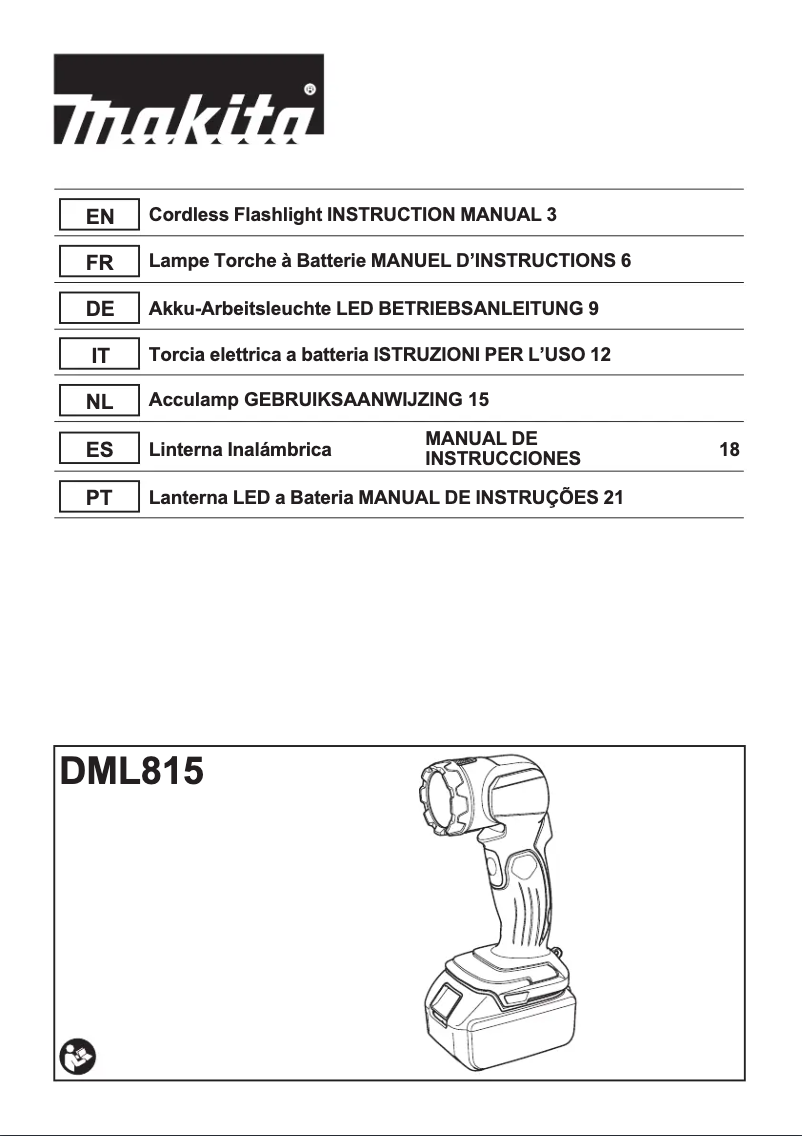 Página 1 del manual Manual de usuario Makita DML815