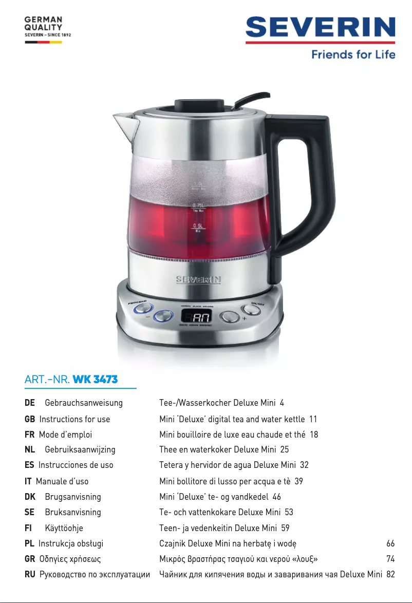 Página 1 del manual Manual de usuario Severin WK 3473