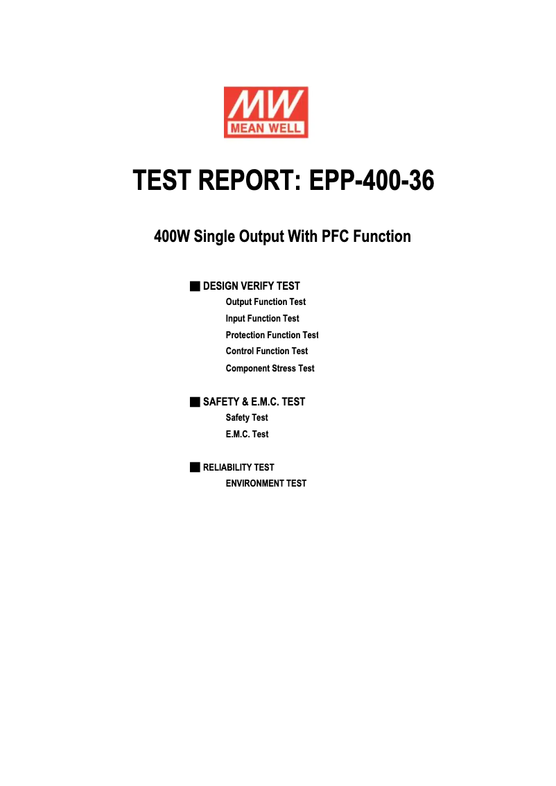 Página 1 del manual Ficha técnica Mean Well EPP-400-36