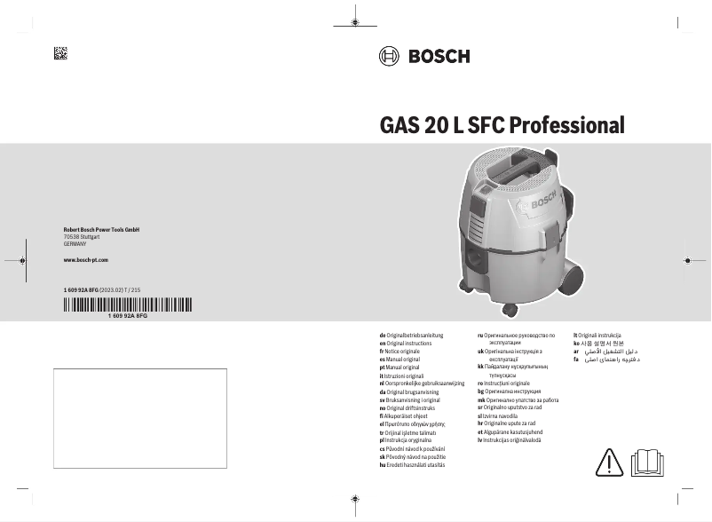 Página 1 del manual Manual de usuario Bosch GAS 20 L SFC Professional