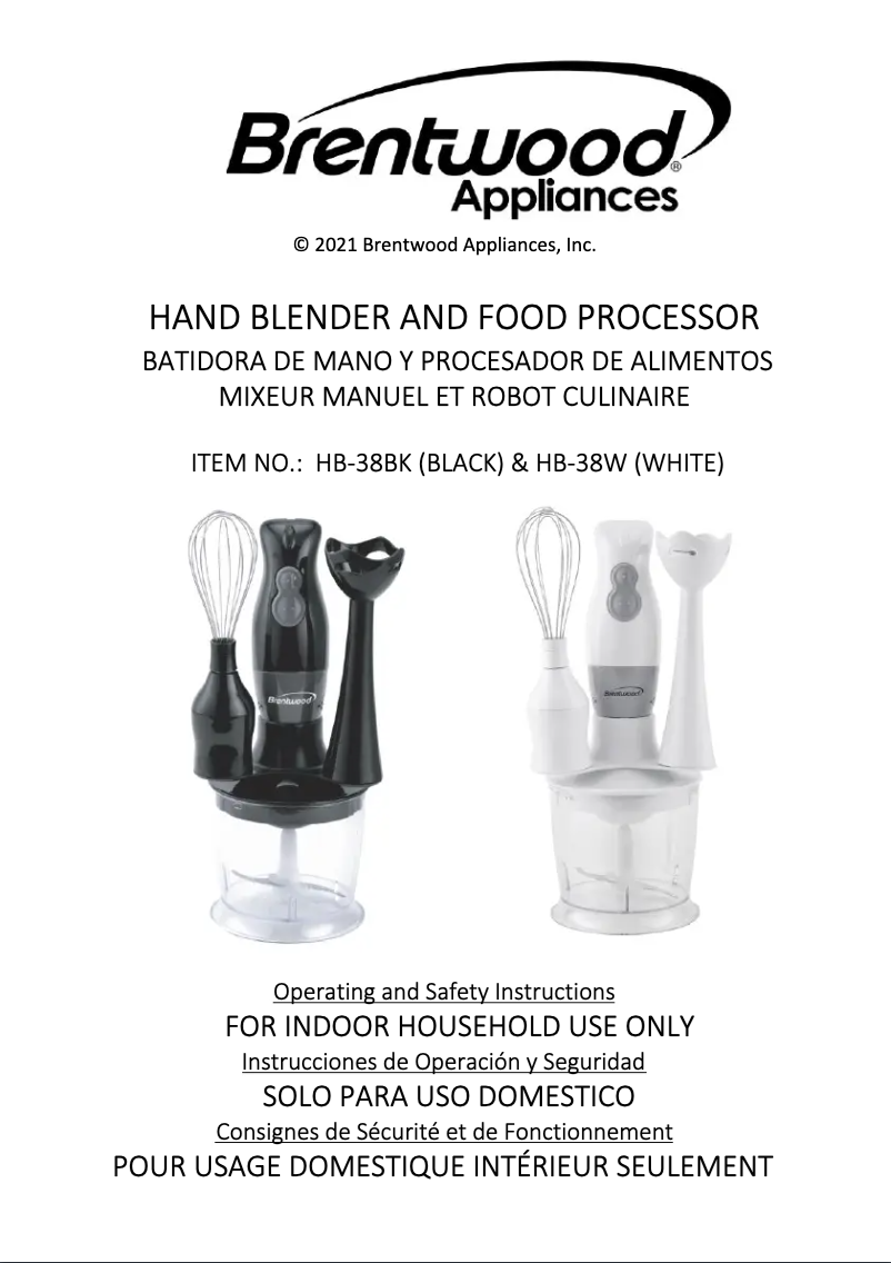 Página nº 1 - Manual de usuario Brentwood HB-38BK