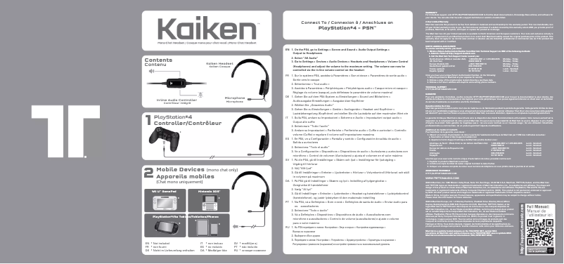 Página 1 del manual Manual de usuario Tritton Kaiken (PS4)